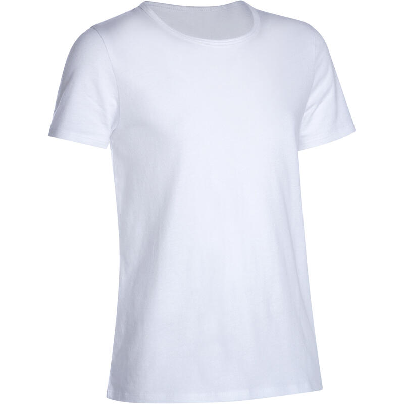 Girls' Short-Sleeved Gym T-Shirt - White Girls' Short-Sleeved Gym T-Shirt - White