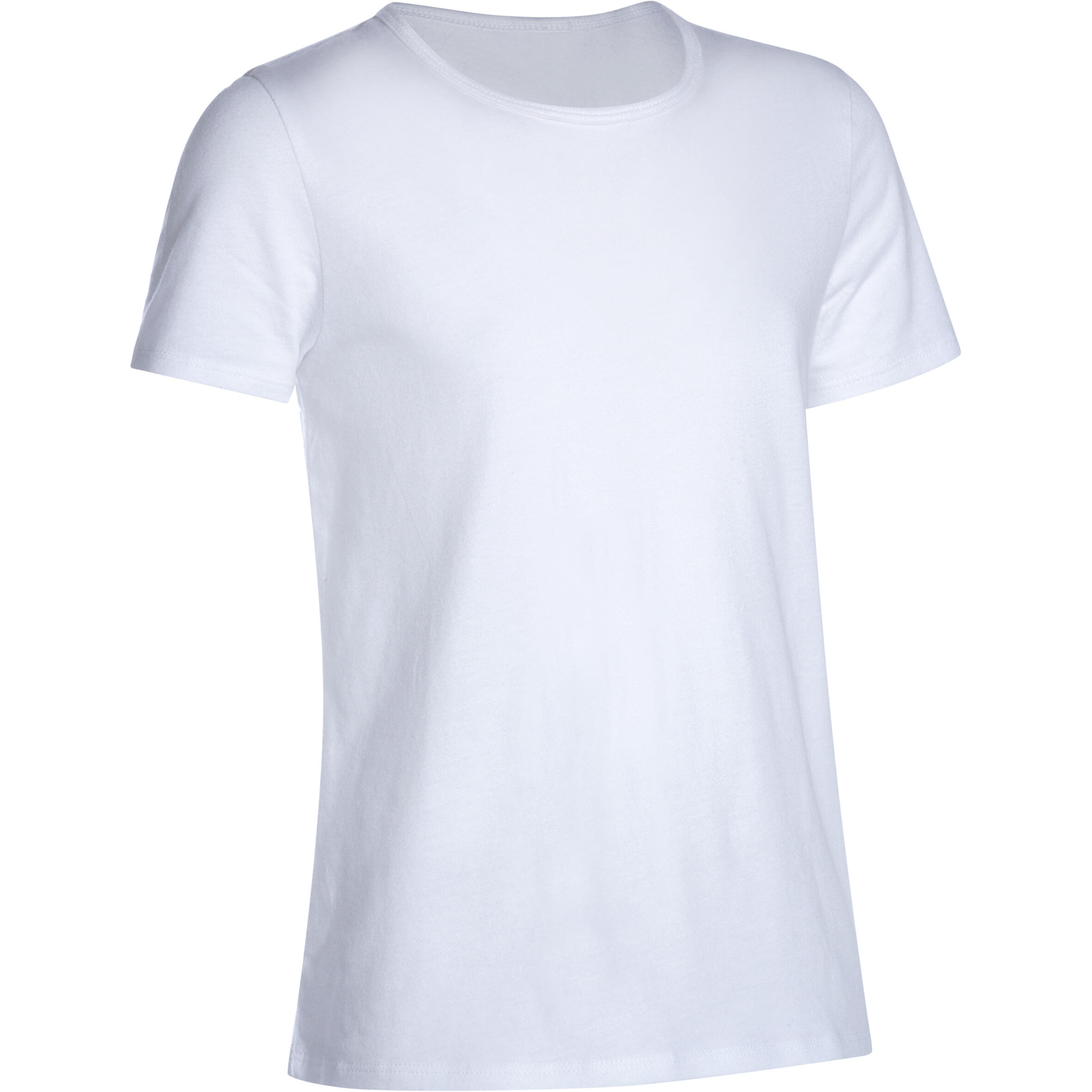DOMYOS Girls' 100 Short-Sleeved Gym T-Shirt - White