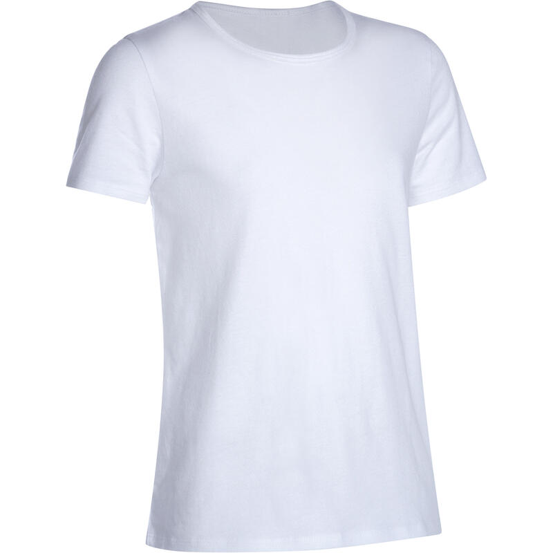 T-Shirt manches courtes 100 fille GYM ENFANT blanc