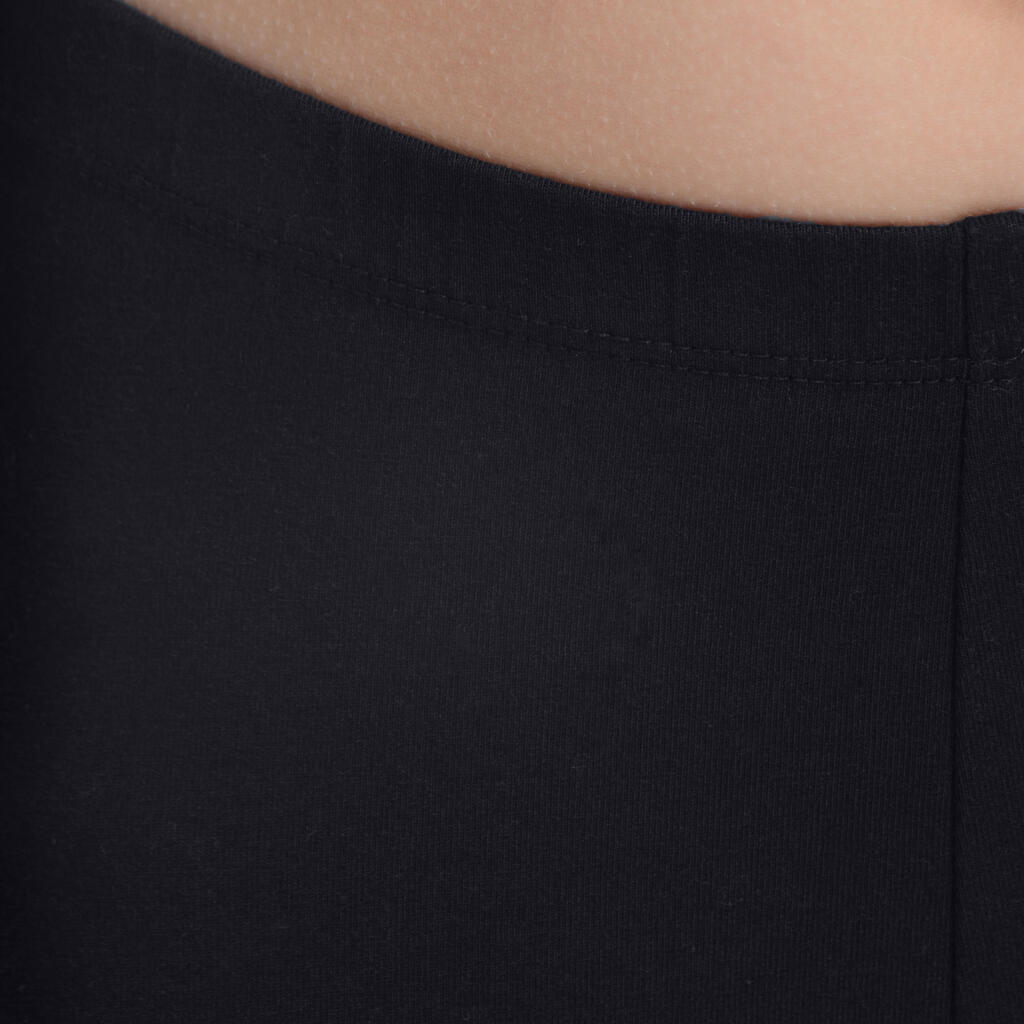 100 Girls' Gym Cropped Bottoms - Black