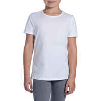 Girls' 100 Short-Sleeved Gym T-Shirt - White
