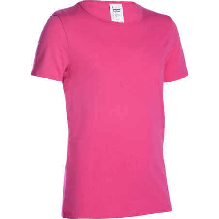 100 Girls' Short-Sleeved Gym T-Shirt - Pink