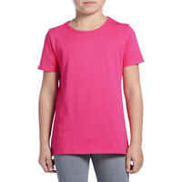 100 Girls' Short-Sleeved Gym T-Shirt - Pink