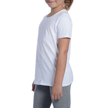 Girls' 100 Short-Sleeved Gym T-Shirt - White