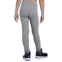 100 Girls' Gym Leggings - Light Grey