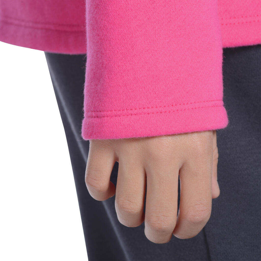 Jogginganzug 100 Warm'Y Gym Kinder rosa mit Print