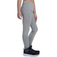 100 Girls' Gym Leggings - Light Grey