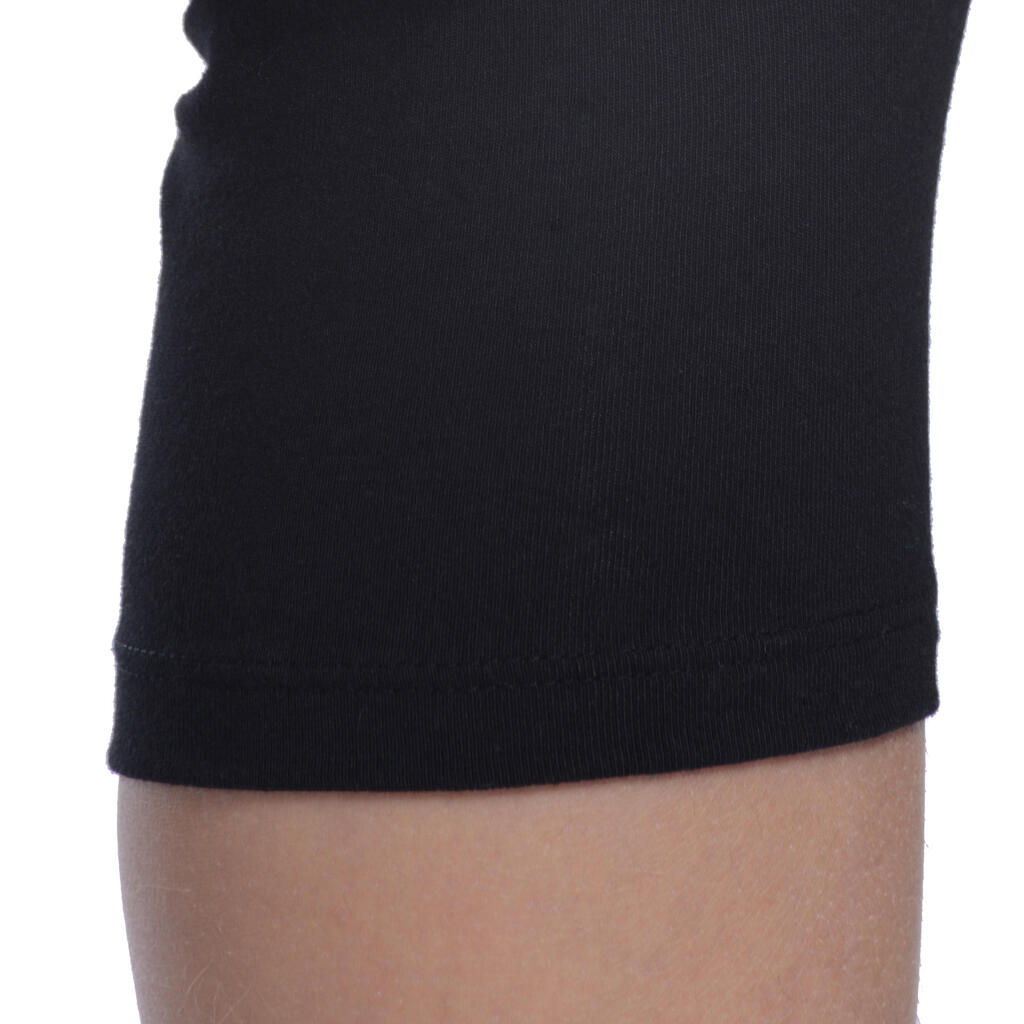 100 Girls' Gym Cropped Bottoms - Black