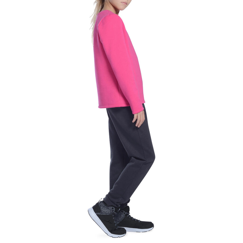 Jogginganzug 100 Warm'Y Gym Kinder rosa mit Print