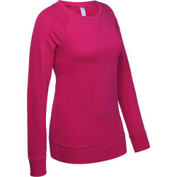 Sweat col rond fitness femme rose