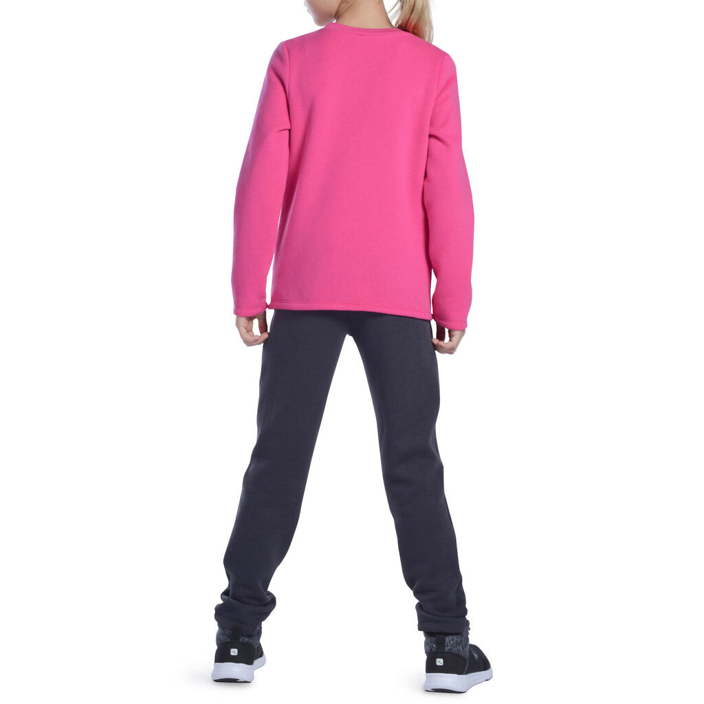 Jogginganzug 100 Warm'Y Gym Kinder rosa mit Print