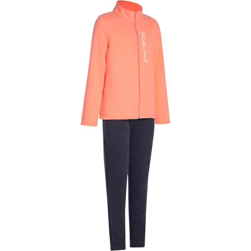 Warm'y Girls' Warm Zip-Up Gym Tracksuit - Pink Print Warm'y Girls' Warm Zip-Up Gym Tracksuit - Pink Print