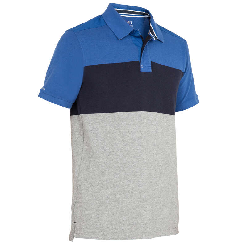 CRUISING WARM WEATHER MAN CLOTHES Sailing - M 100 Bloc SS Polo Grey blue TRIBORD - Sailing Clothing