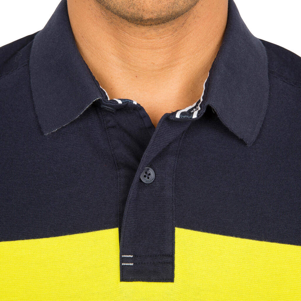 100 Men's Sailing Polo Shirt - Grey/Yellow