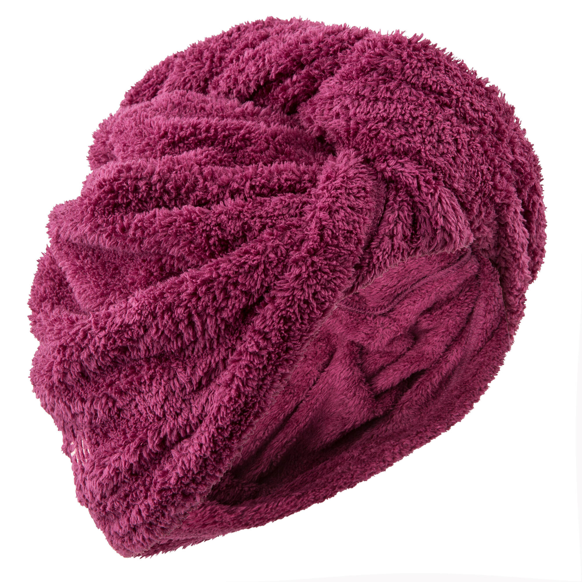 Serviette Cheveux Microfibre Ou Bambou Serviette microfibre douce cheveux violet foncé | Nabaiji