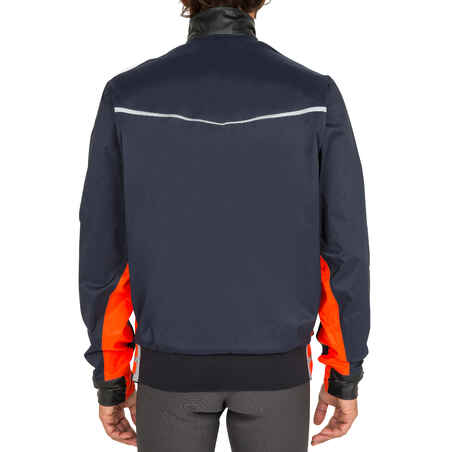 Men's Sailing Windproof Smock Dinghy 500 - Dark Blue/Orange