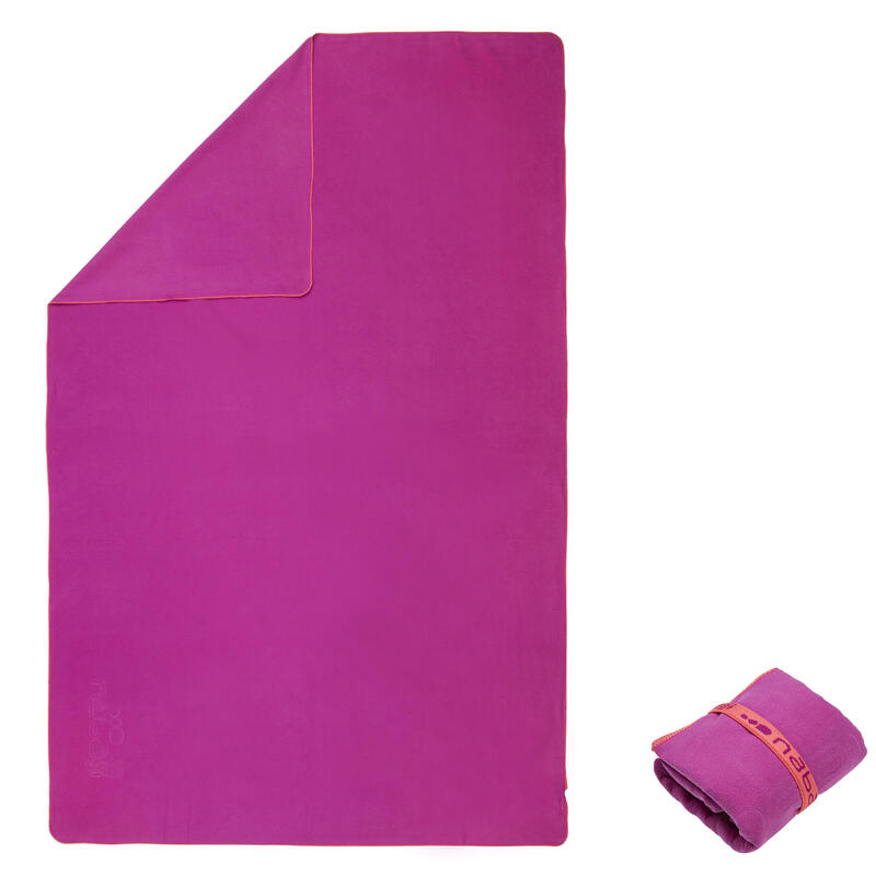 Serviette microfibre violet ultra compacte taille XL 110 x 175 cm