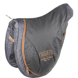 Sac à selle équitation gris chiné/camel
