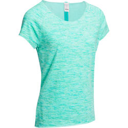 T shirt yoga en coton bio femme bleu