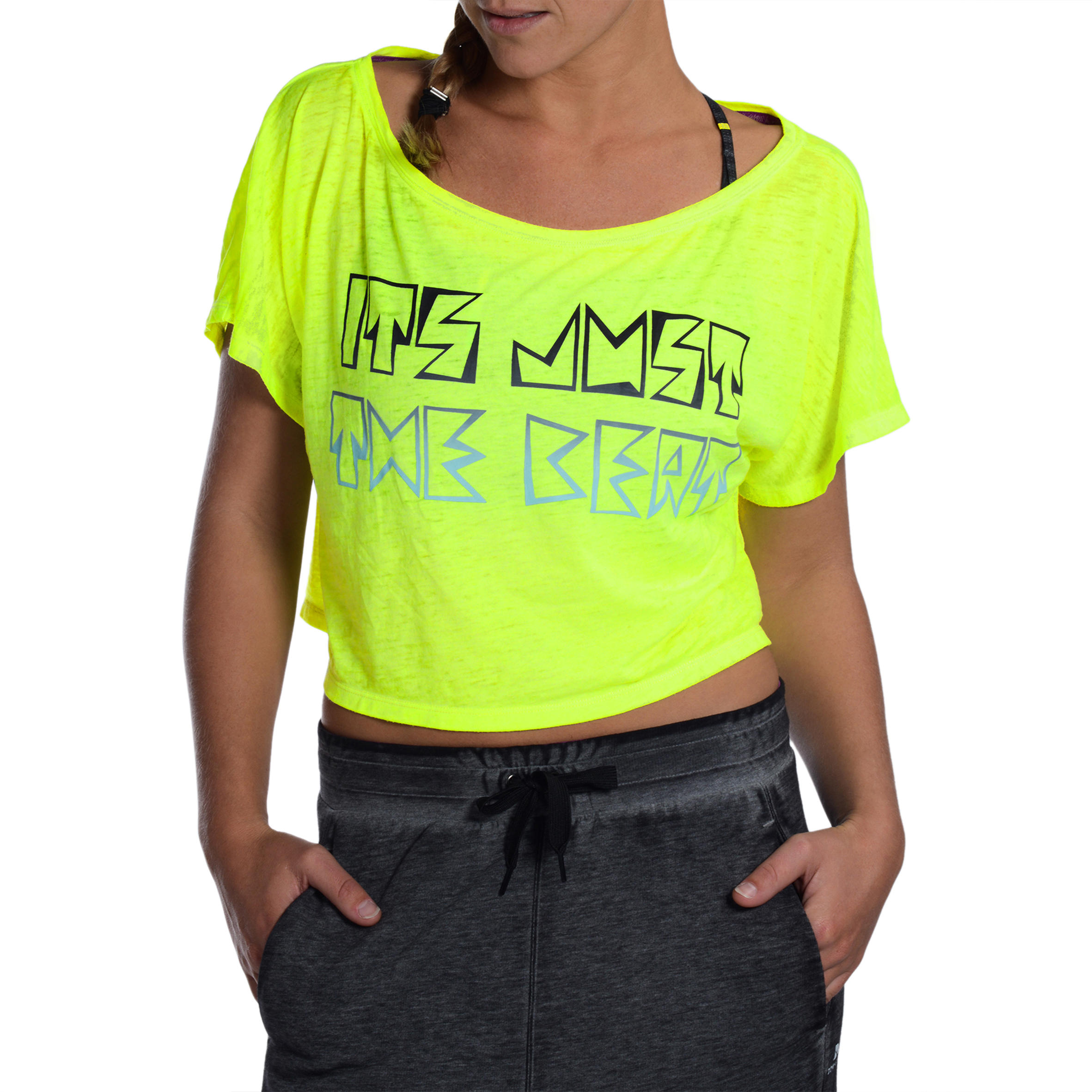 tee shirt femme jaune fluo