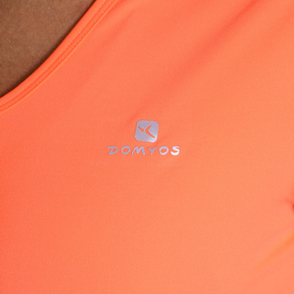 T-Shirt Fitness Cardio Energy Damen blau/grün