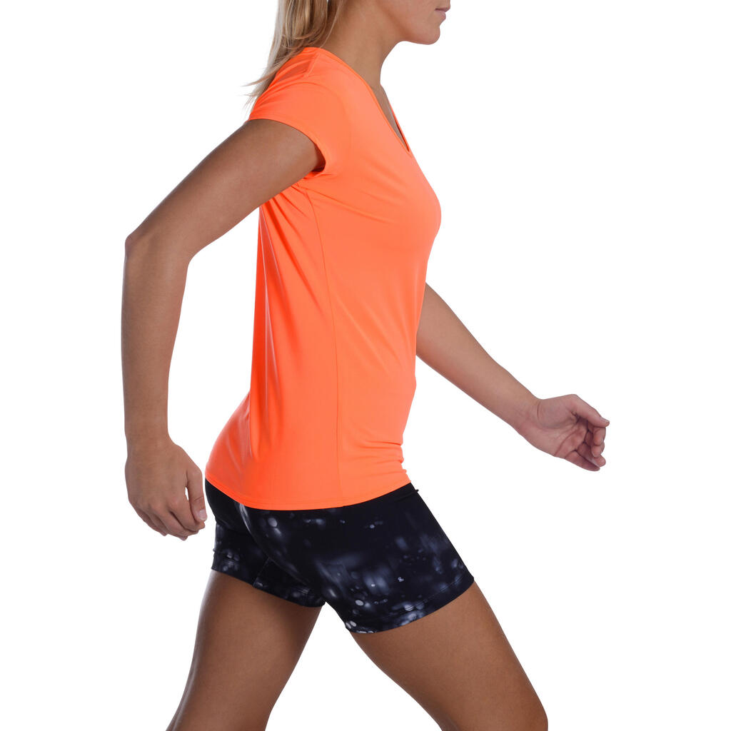 T-Shirt FTS 100 Fitness Slim blau