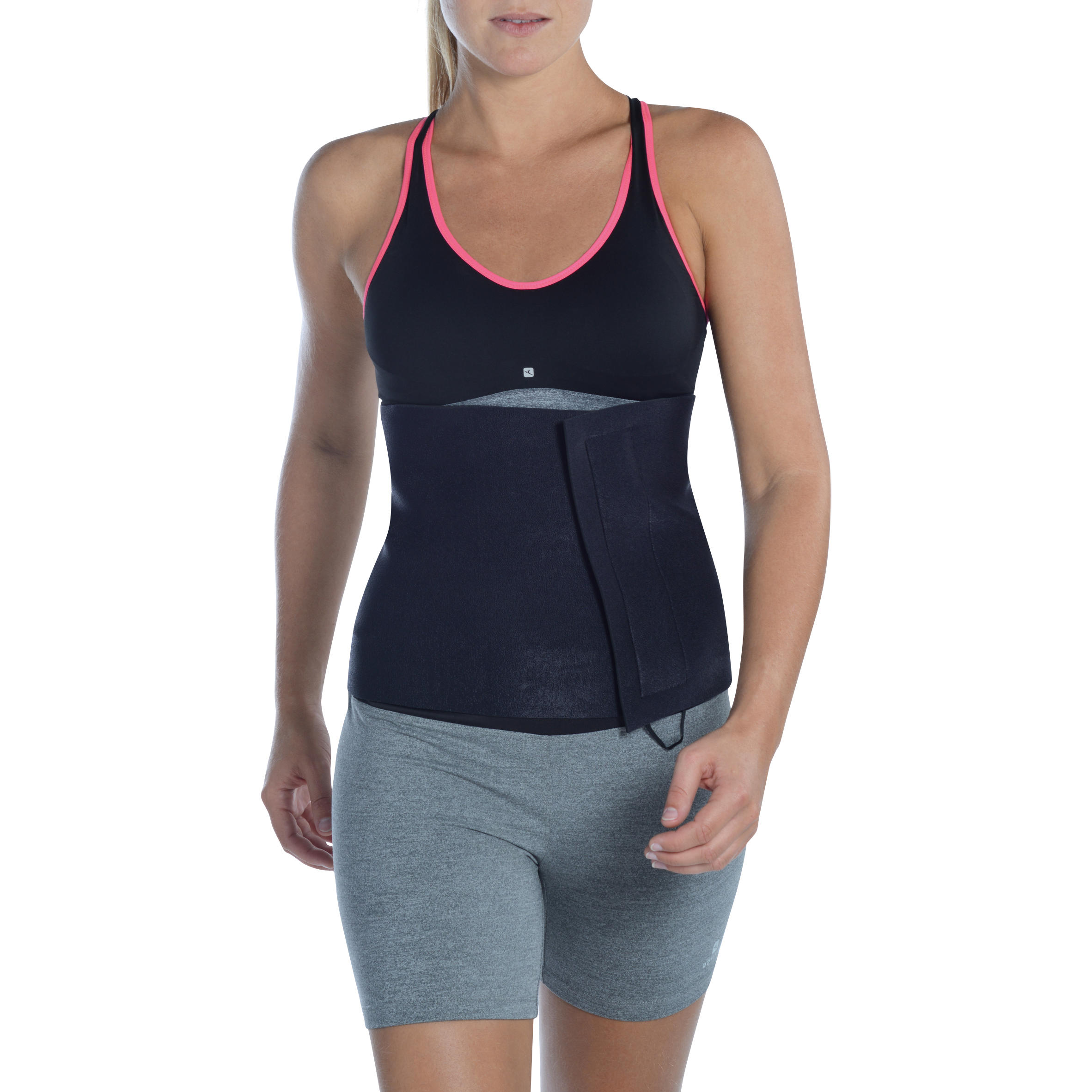 Cinturon Lumbar Faja Fitness Domyos Sudacion Unisex Negro Decathlon