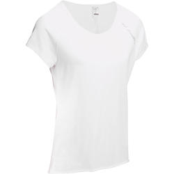 T shirt yoga en coton bio femme blanc