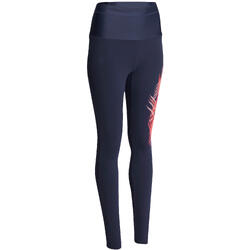 Legging effet ventre plat fitness femme bleu imprimé graphique SHAPE