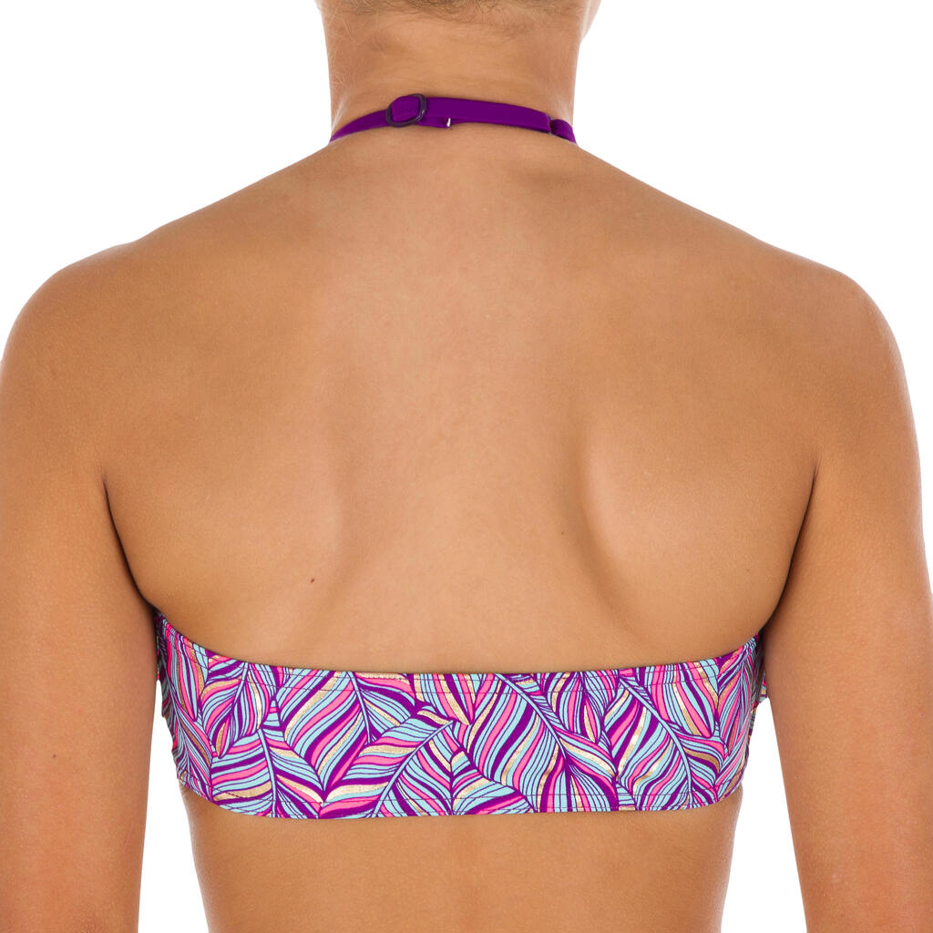 Bikini-Set Bandeau Volant Palm Blue Mädchen