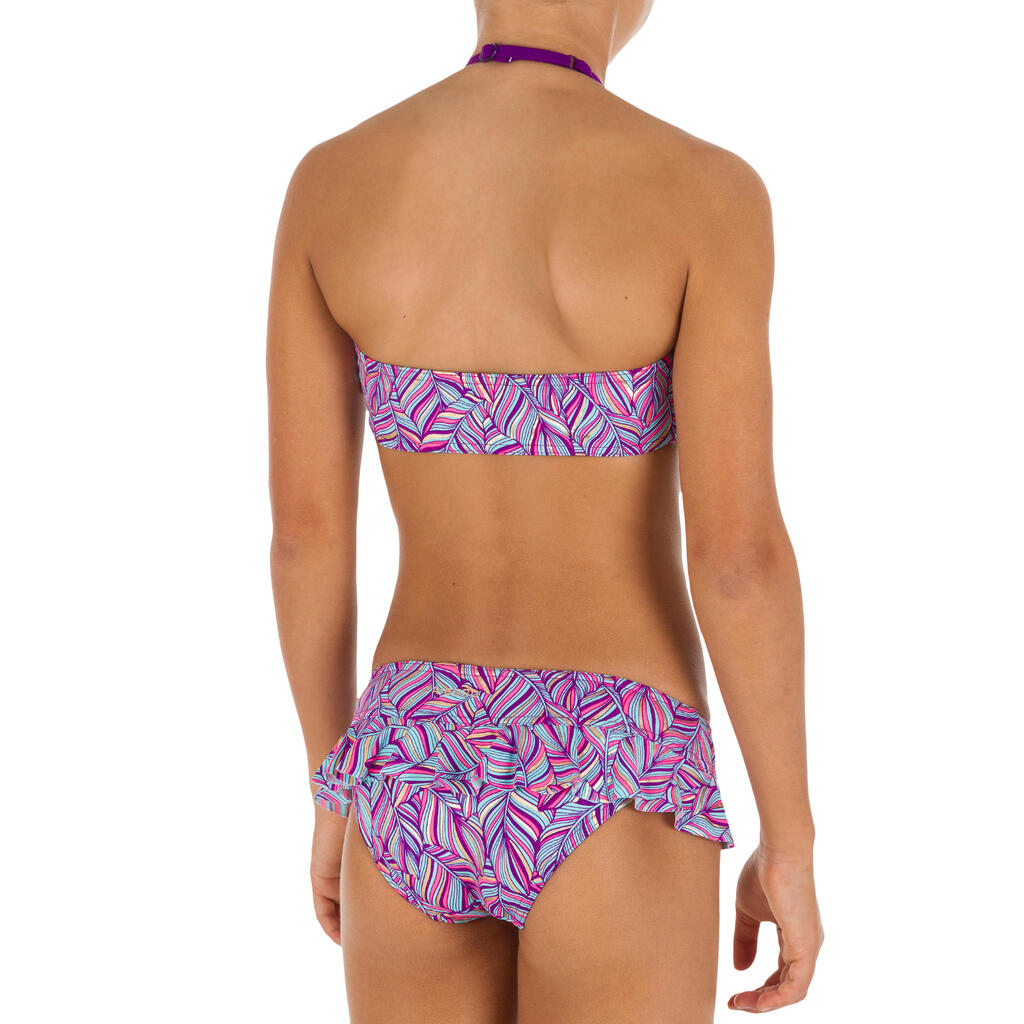 Bikini-Set Bandeau Volant Palm Blue Mädchen