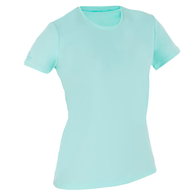 water tee shirt anti UV surf manches courtes femme turquoise