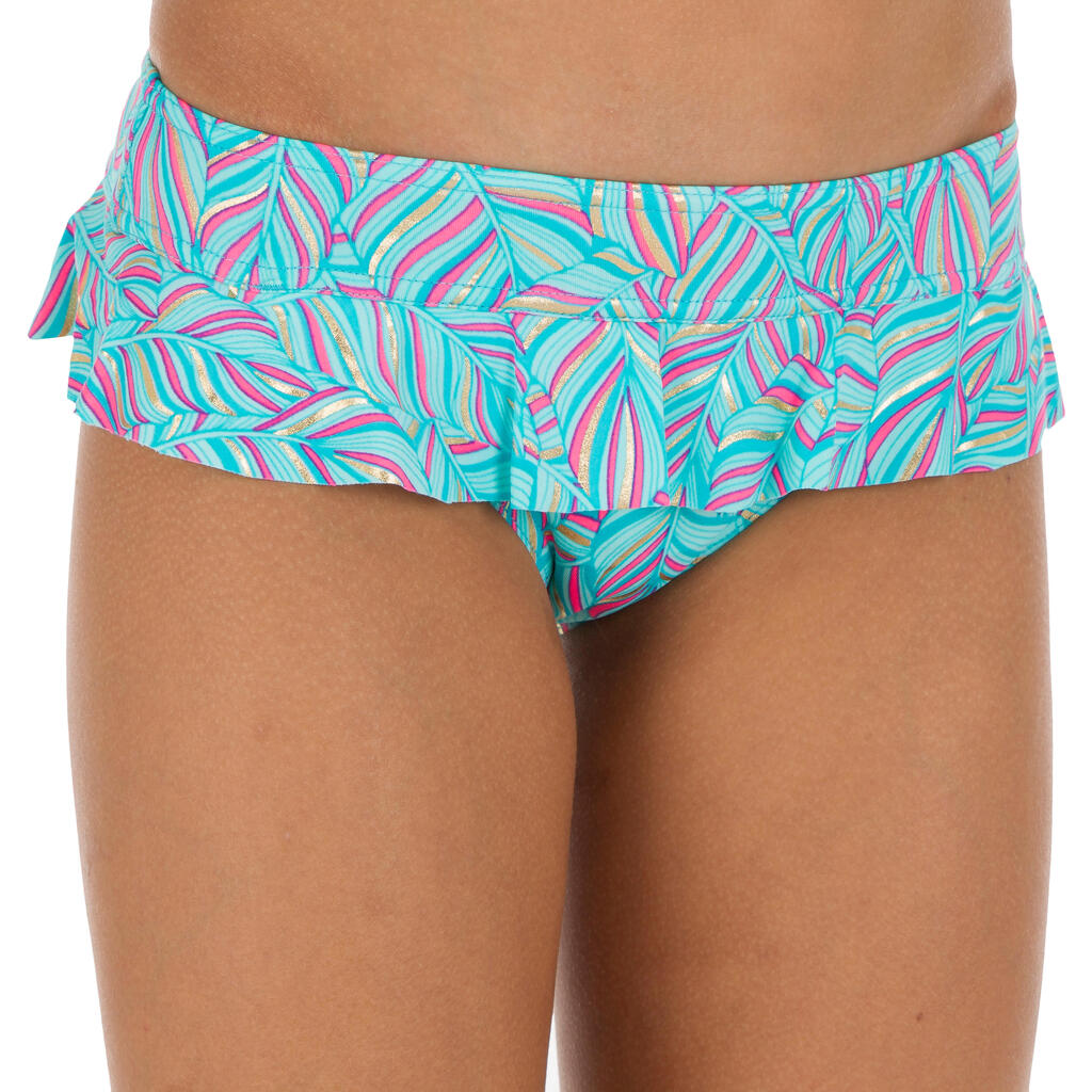 Bikini-Set Bandeau Volant Palm Blue Mädchen