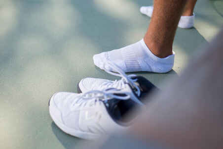 Calcetines cortos de tenis Pack de 3 Artengo RS 500 blanco