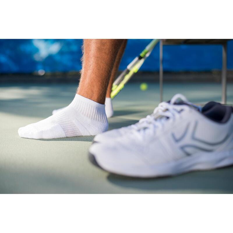 Calcetines media caña de tenis Pack de 3 Artengo RS 500 blanco