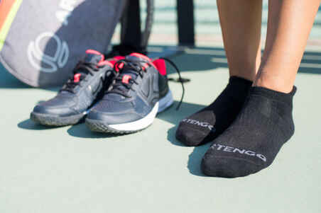 Calcetines cortos de tenis Pack de 3 Artengo RS 500 negro