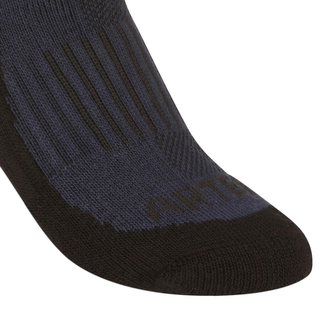 Kids' High Sports Socks RS 500 Tri-Pack - Black/Grey