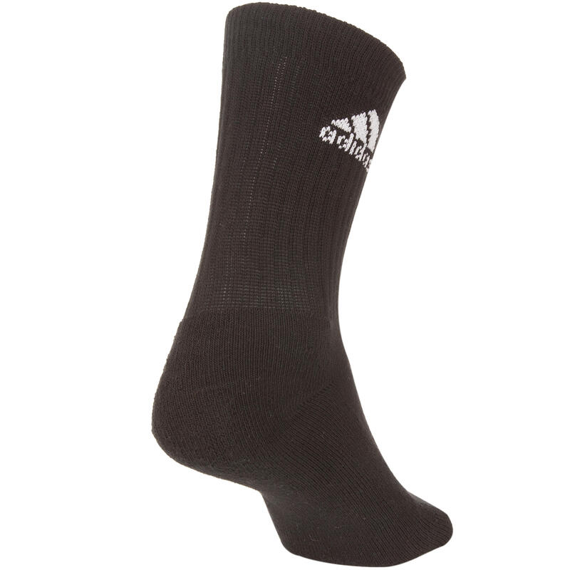 CHAUSSETTES DE TENNIS HAUTES ADIDAS BL/NOIR/GRIS LOT DE 6