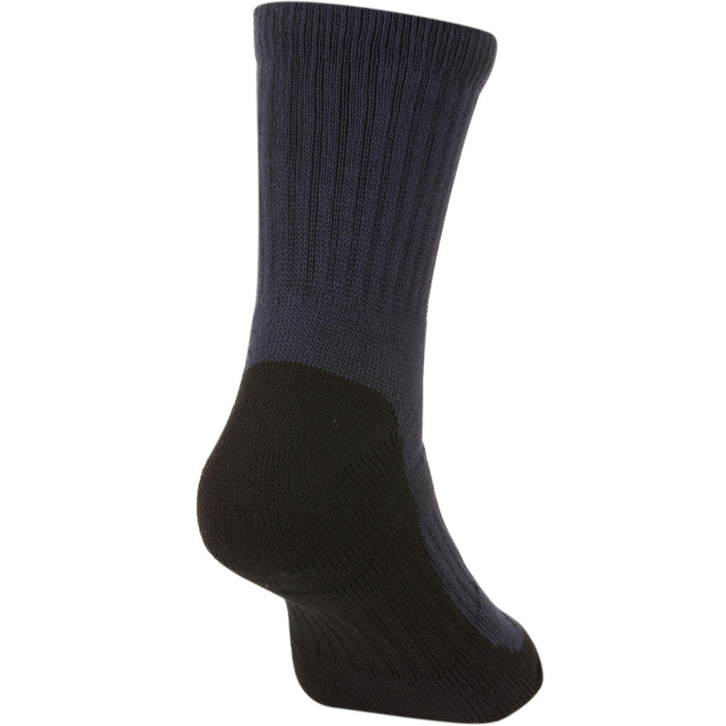 Kids' High Sports Socks RS 500 Tri-Pack - Black/Grey