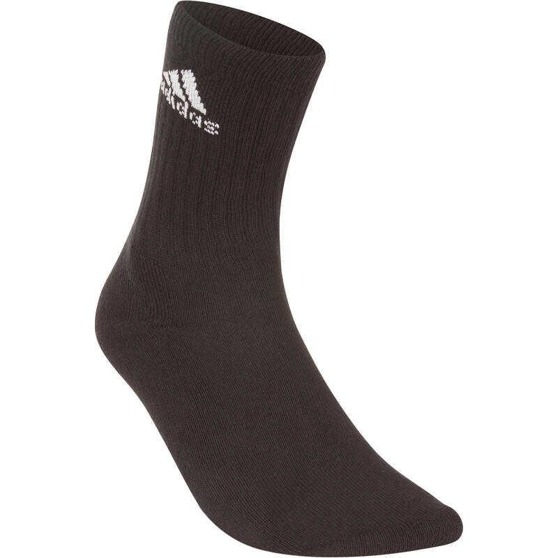 CHAUSSETTES DE TENNIS HAUTES ADIDAS BASIC NOIR LOT DE 3