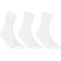 High Tennis Socks RS 500 Tri-Pack - White