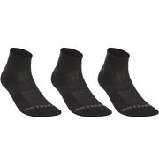 Adult Tennis Socks Mid Ankle x3 - RS500 Black