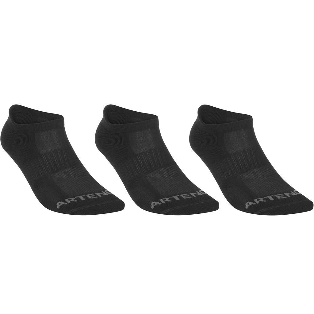 CHAUSSETTES DE SPORT BASSES ARTENGO RS 500 ROSE BLANC VERT LOT DE 3