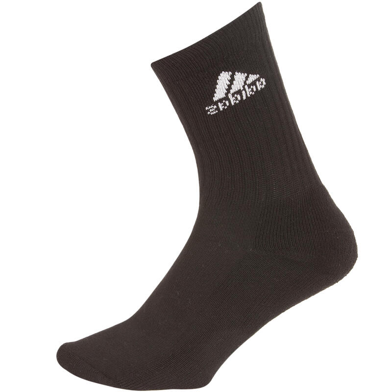 CHAUSSETTES DE TENNIS HAUTES ADIDAS BASIC NOIR LOT DE 3