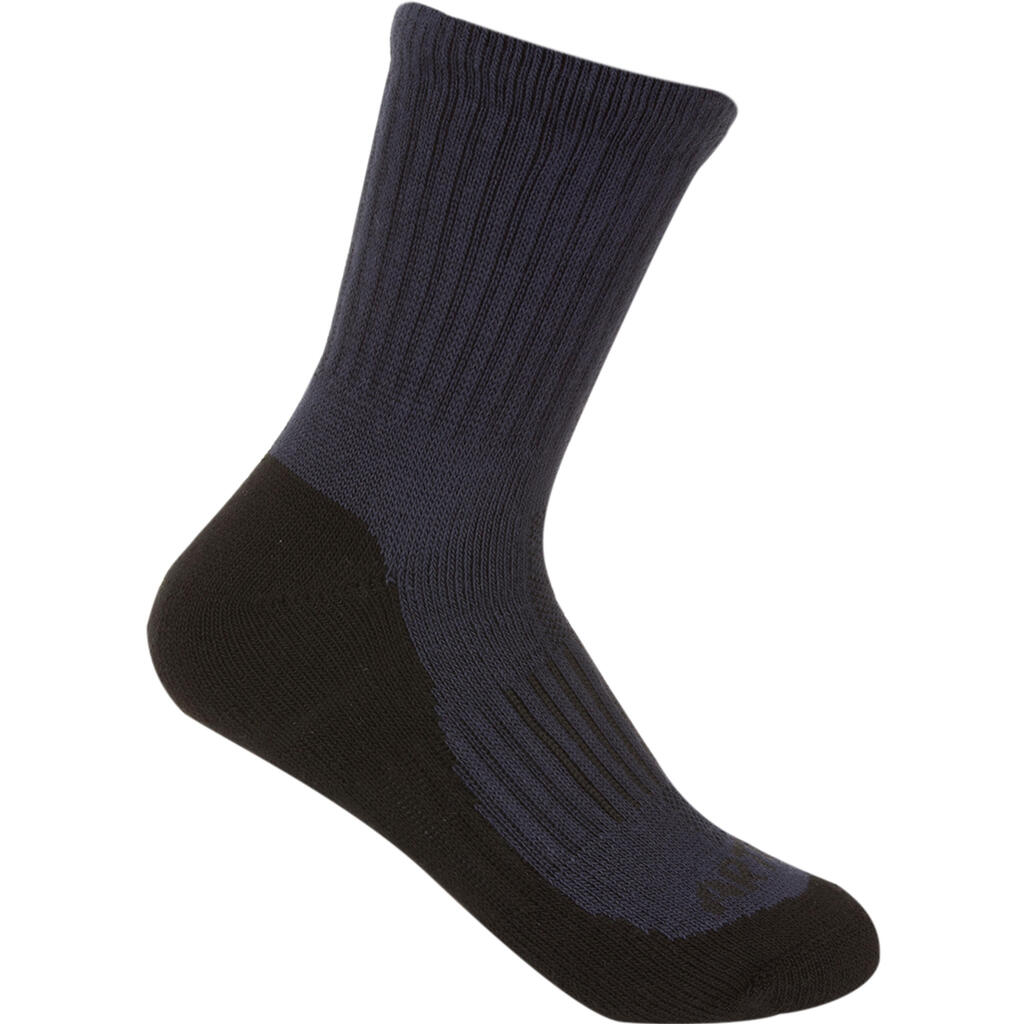 Kids' High Sports Socks RS 500 Tri-Pack - Black/Grey