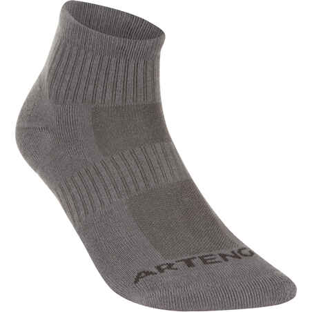 RS 500 Adult Mid Sports Socks Tri-Pack - Grey