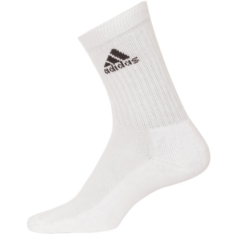 CHAUSSETTES DE TENNIS HAUTES ADIDAS BL/NOIR/GRIS LOT DE 6