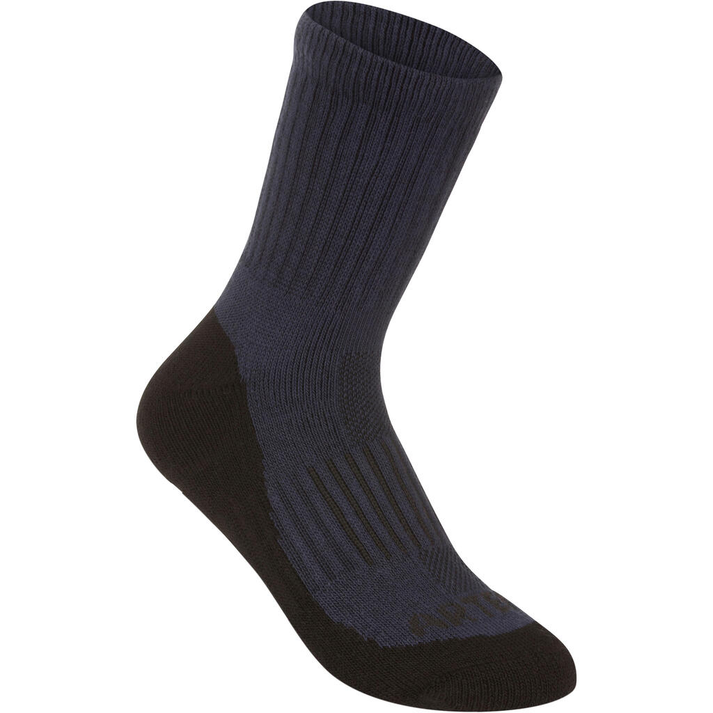 Kids' High Sports Socks RS 500 Tri-Pack - Black/Grey