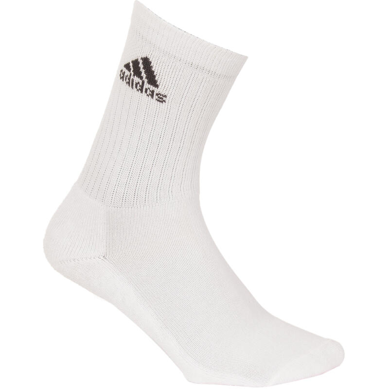 CHAUSSETTES DE TENNIS HAUTES ADIDAS BL/NOIR/GRIS LOT DE 6