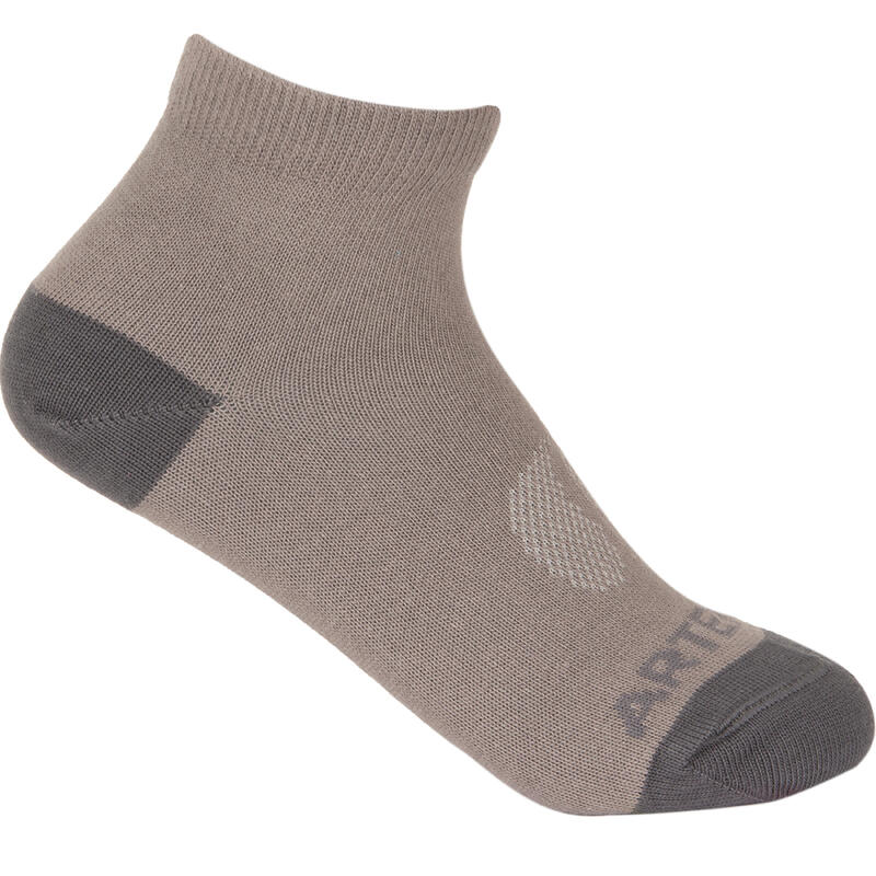 CALCETINES DE DEPORTE DE MEDIA CAÑA JUNIOR ARTENGO RS 160 GRIS LOTE DE 3 PARES